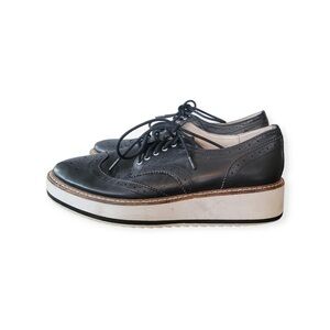 Shelly's London shoes lace up black white size 6.5